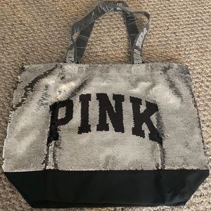 SOLD🎀Victoria’s Secret Pink Sequin Bling Tote